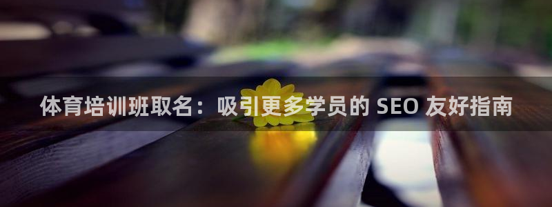 耀世平台李 411O31 耀世：体育培训班取名：吸引