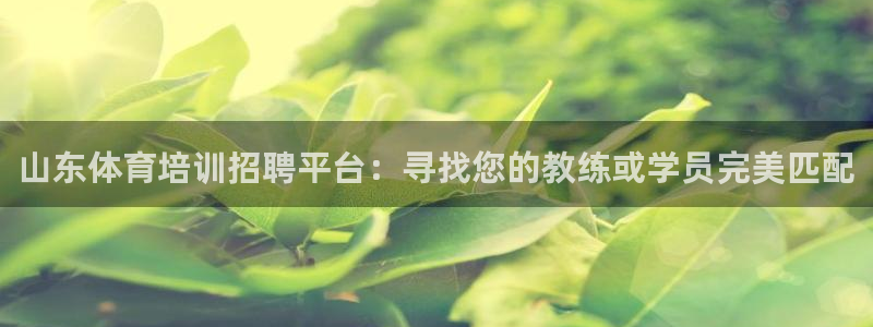 耀世娱乐是个什么平台：山东体育培训招聘平台：寻找您的